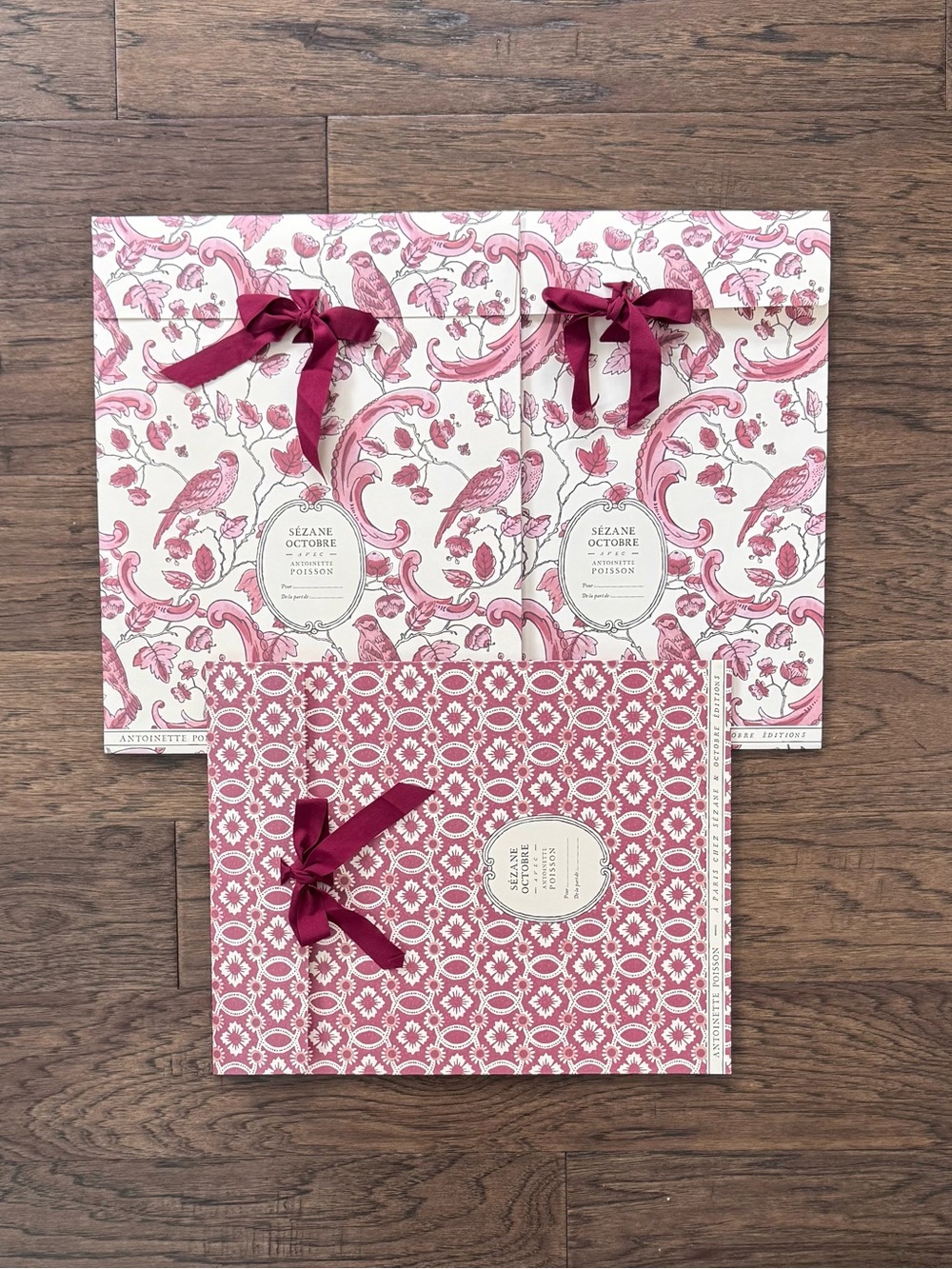 Brand New Sezane x Antoinette Poisson Gift Pouch with Cotton Ribbon Set of Three